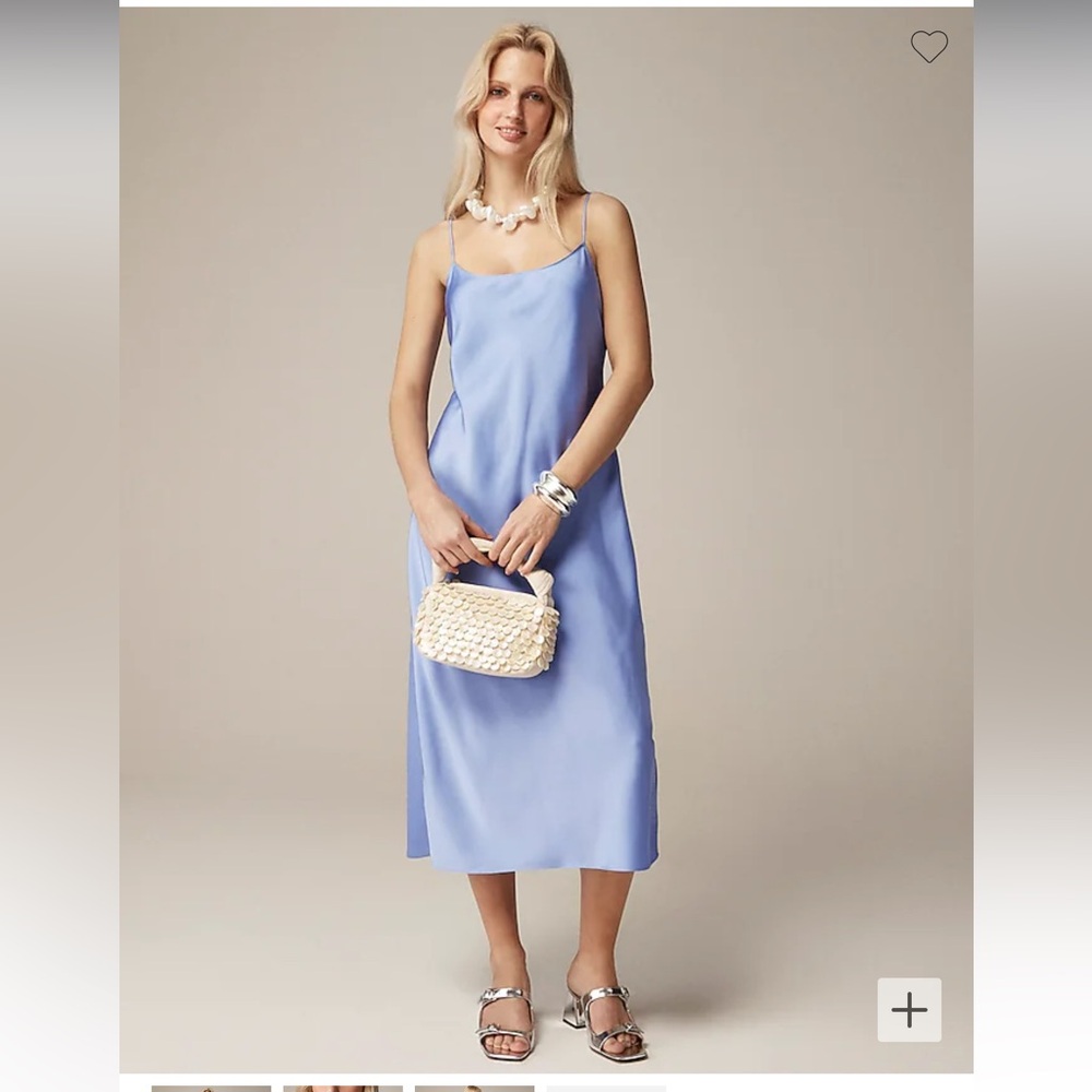 J CREW Gwyneth slip dress in luster charmeuse size M French blue